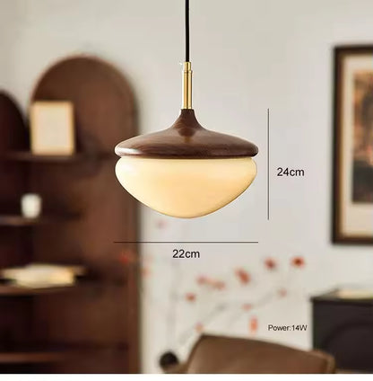 RoyaleGlow Vintage French Cream Style Hazelnut Glass Pendant Light