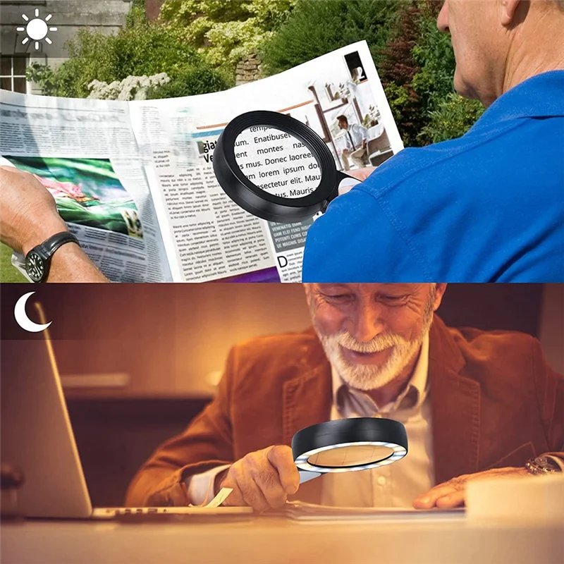 Royaleva Optical Magnifying Glass 30X Handheld Seniors Reading Magnifying For Reading
