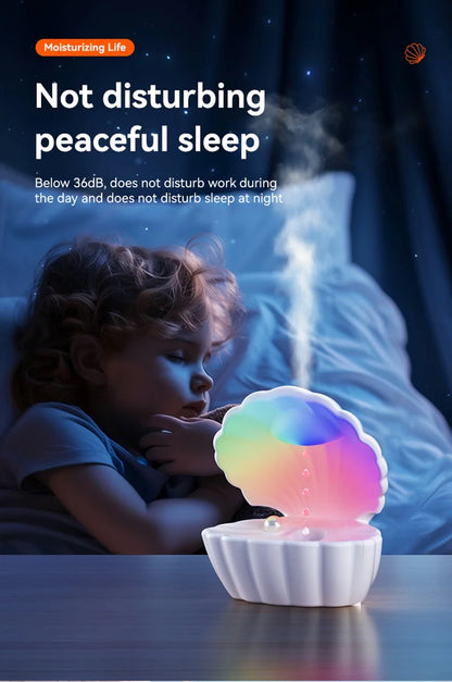 Shell Sleep Aid Bluetooth Speaker – RGB Night Light with Humidifier & Anti-Gravity Design