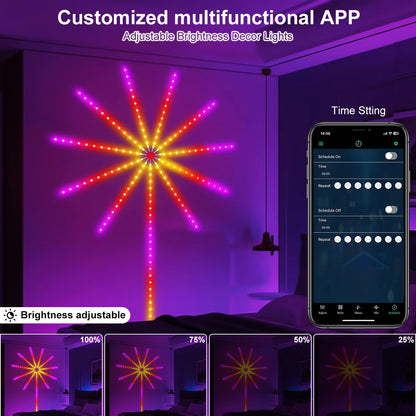 Royelux Firework LED Strip Lights - USB RGBIC Smart Sync Music Lamp