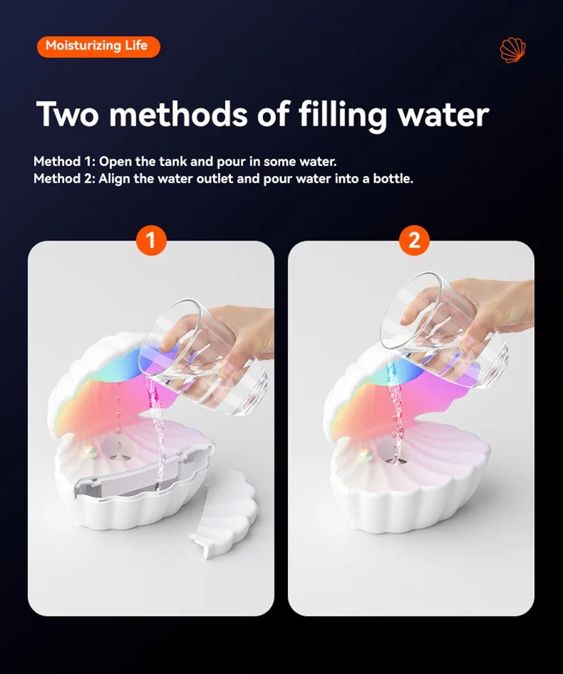Shell Sleep Aid Bluetooth Speaker – RGB Night Light with Humidifier & Anti-Gravity Design