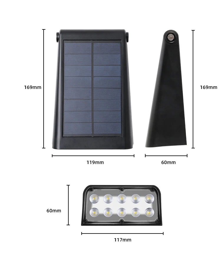 LuxRoyale Solar Light 90 Degree Adjustable Downlight, IP65 Outdoor LED Warm White Light