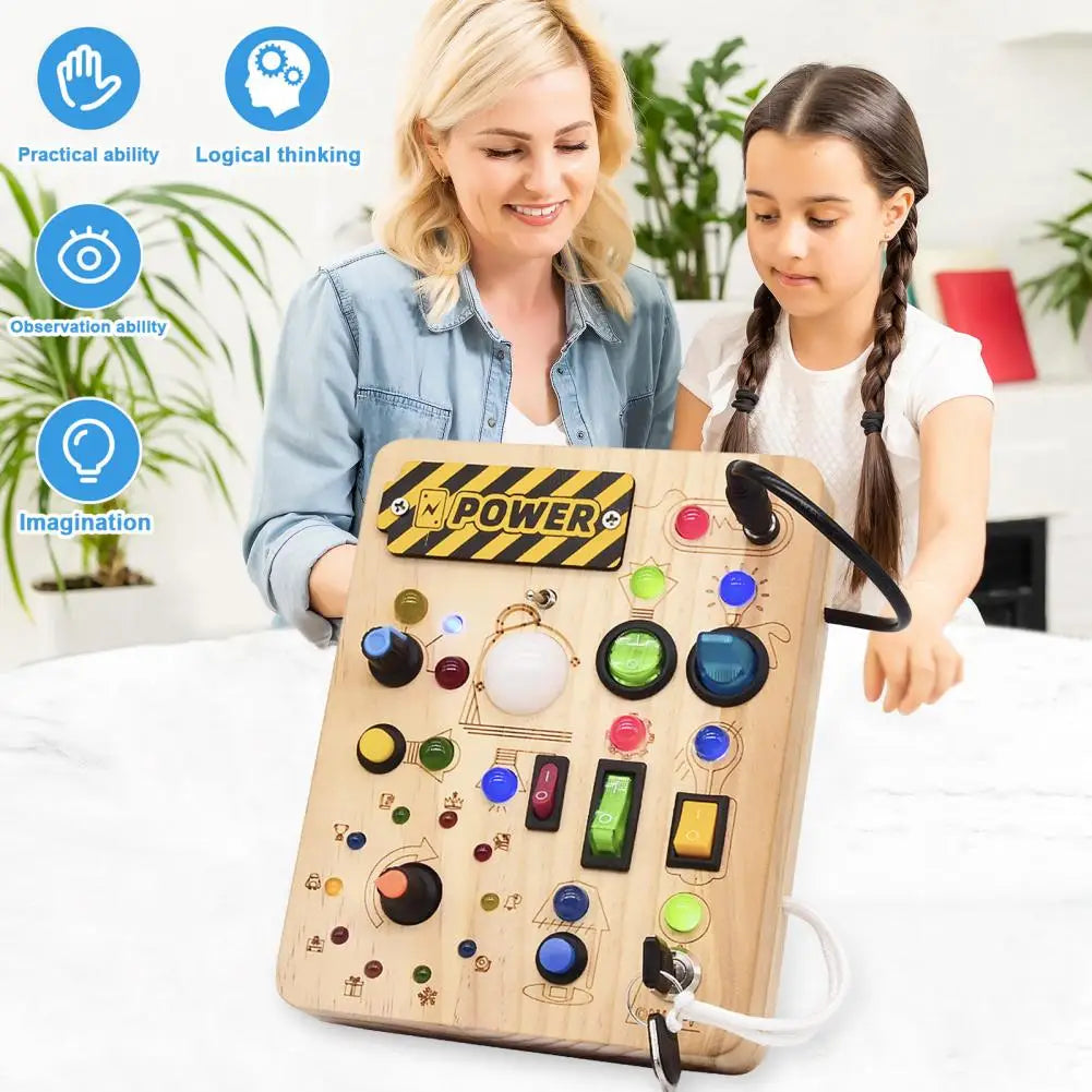 LuxRoyale Montessori Wooden Activity Board, 24 Learning Games for Children