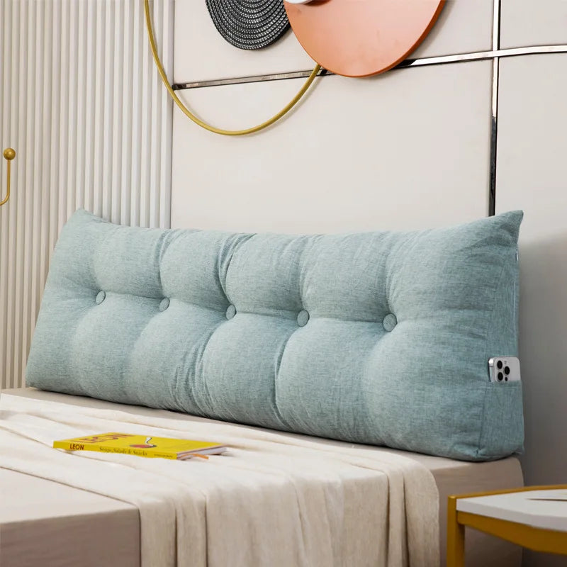 Royaleva Luxury Chic Wedge Pillow - Large Washable Headboard Cushion for Bedroom Decor - Royal Blue / 60x40x12cm
