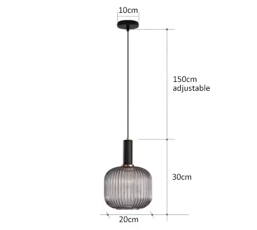 Luxora Nordic Glass Pendant Light, Brass Finish Warm Glow Hanging Lamp