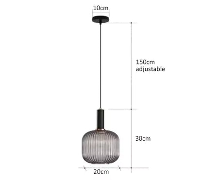 Luxora Nordic Glass Pendant Light, Brass Finish Warm Glow Hanging Lamp