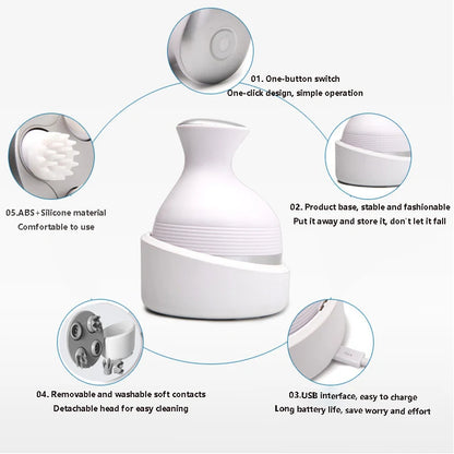 Rayvia Electric Scalp Massager, Deep Tissue Waterproof Wireless Head Massager