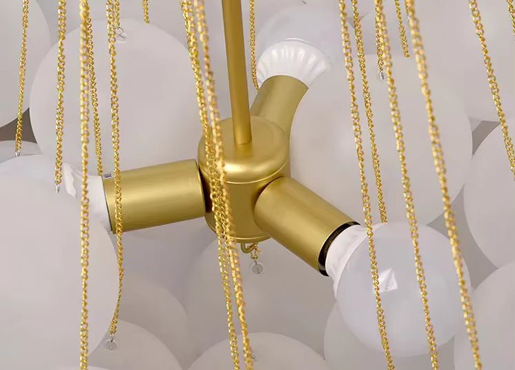 LuxRoyale Modern Glass Bubble Chandelier Hanging Light Fixture For Dining Room