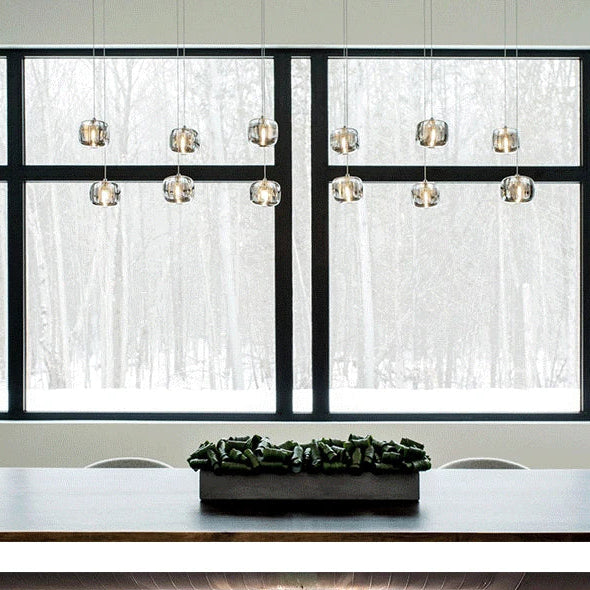 Luxora Modern Colored Glass Multi Pendant Chandelier for Dining Room & Living Room