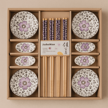 SakuraBloom Sushi Dinnerware Set (12-Piece Gift Box) 0
