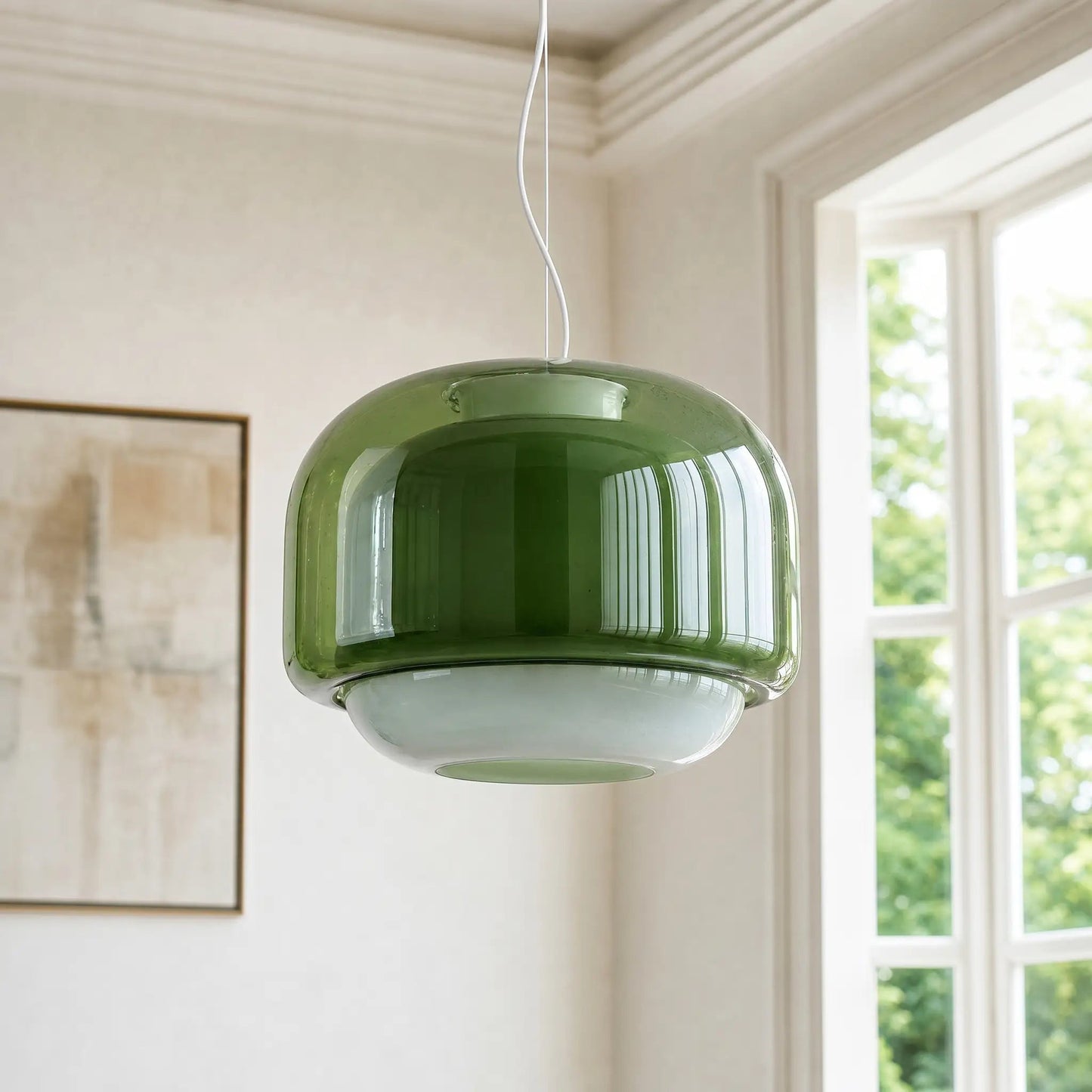Sanae Nordic Round Double-Dome Colorful Glass Pendant Light 10