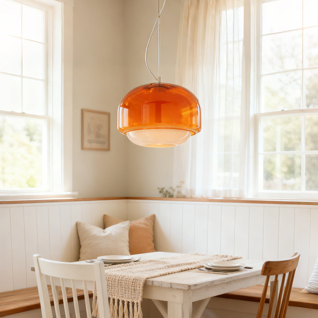 Sanae Nordic Round Double-Dome Colorful Glass Pendant Light 6