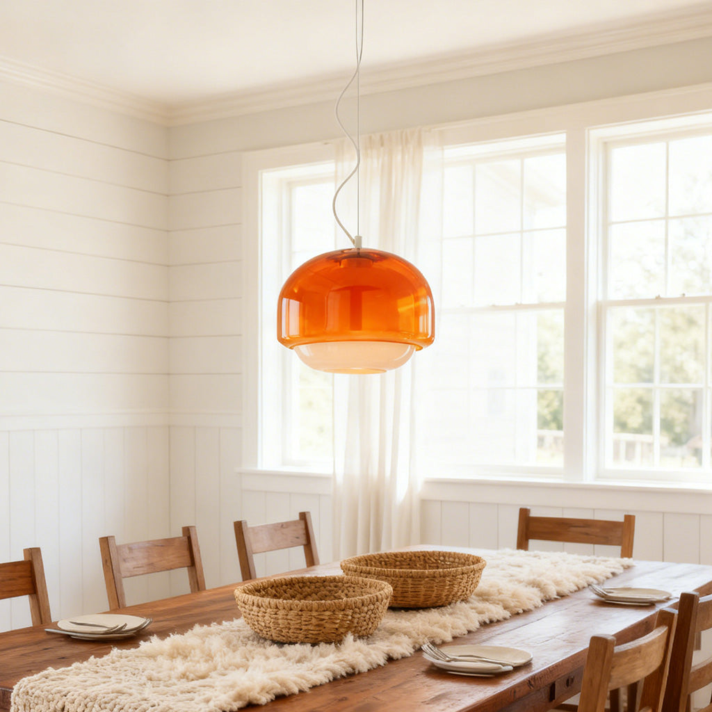 Sanae Nordic Round Double-Dome Colorful Glass Pendant Light 7