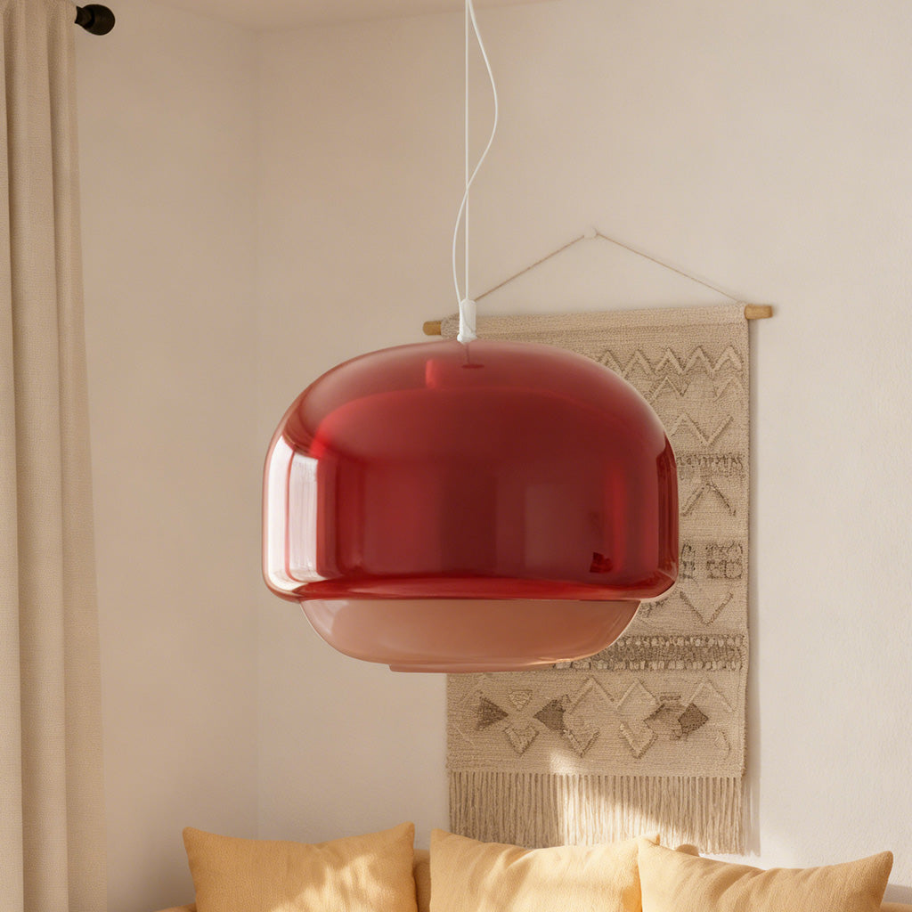 Sanae Nordic Round Double-Dome Colorful Glass Pendant Light 8
