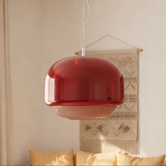 Sanae Nordic Round Double-Dome Colorful Glass Pendant Light 8