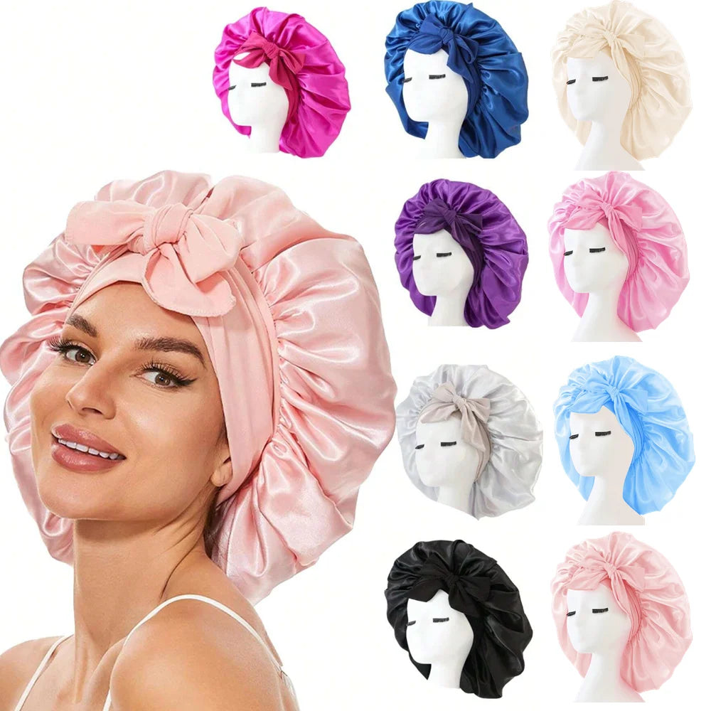 Satin Bonnet Silk Bonnet Adjustable Bonne For Sleeping Hair Bonnet With Tie Band Bonnets For Women Men 0