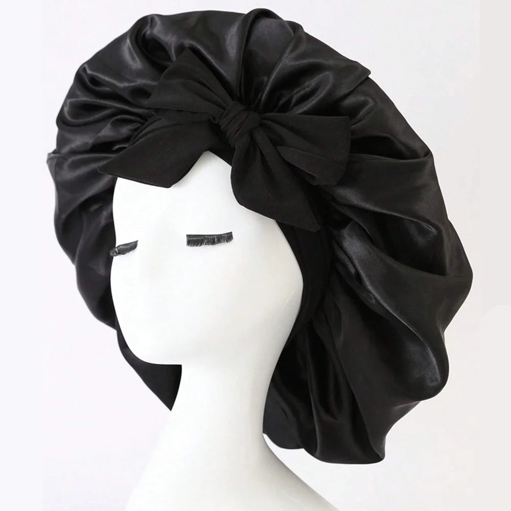 Satin Bonnet Silk Bonnet Adjustable Bonne For Sleeping Hair Bonnet With Tie Band Bonnets For Women Men 1