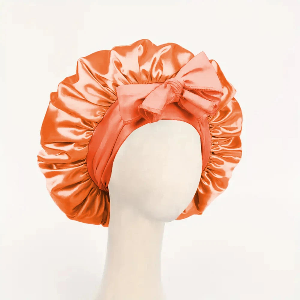 Satin Bonnet Silk Bonnet Adjustable Bonne For Sleeping Hair Bonnet With Tie Band Bonnets For Women Men 14