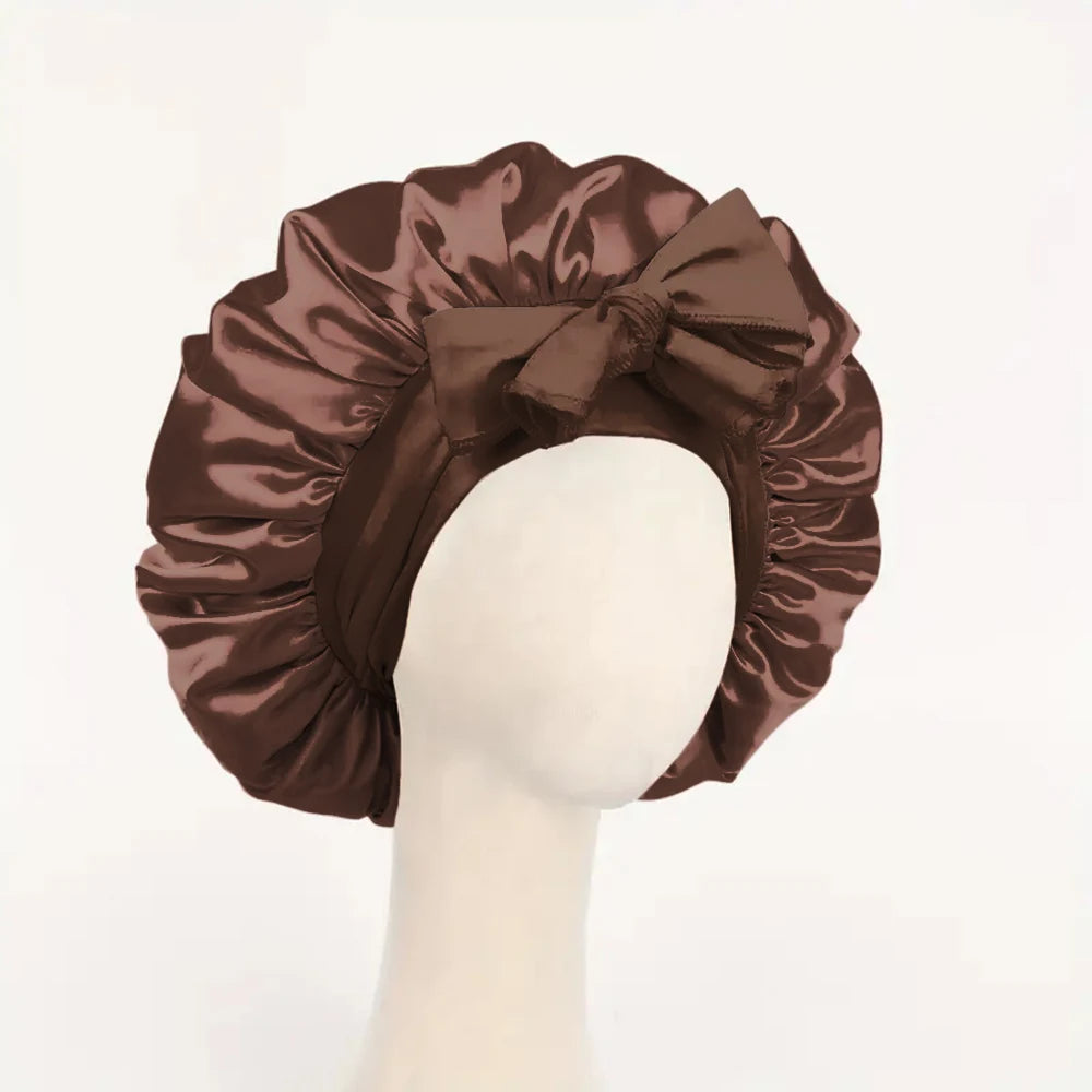 Satin Bonnet Silk Bonnet Adjustable Bonne For Sleeping Hair Bonnet With Tie Band Bonnets For Women Men 16