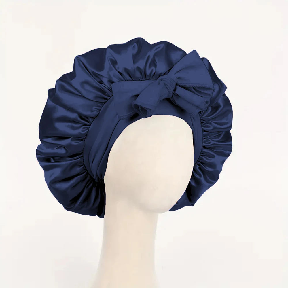 Satin Bonnet Silk Bonnet Adjustable Bonne For Sleeping Hair Bonnet With Tie Band Bonnets For Women Men 17