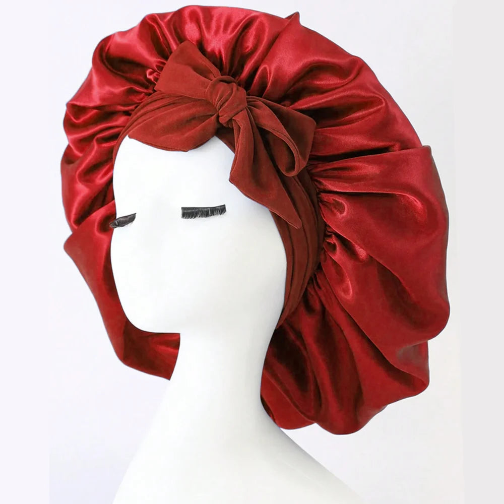 Satin Bonnet Silk Bonnet Adjustable Bonne For Sleeping Hair Bonnet With Tie Band Bonnets For Women Men 5