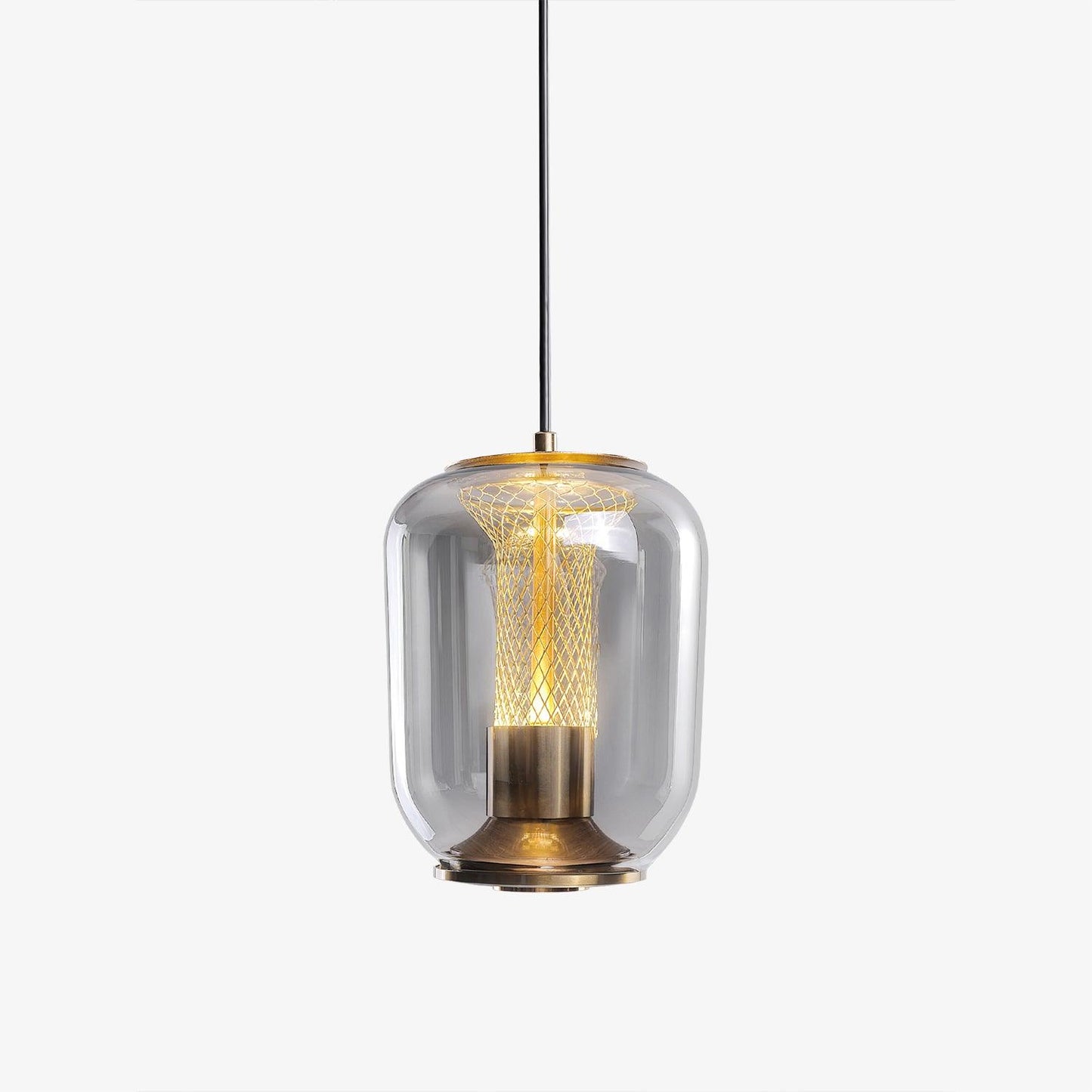 Luxora Glass Pendant Light, Warm Amber Glow Modern Hanging Lamp for Dining Room