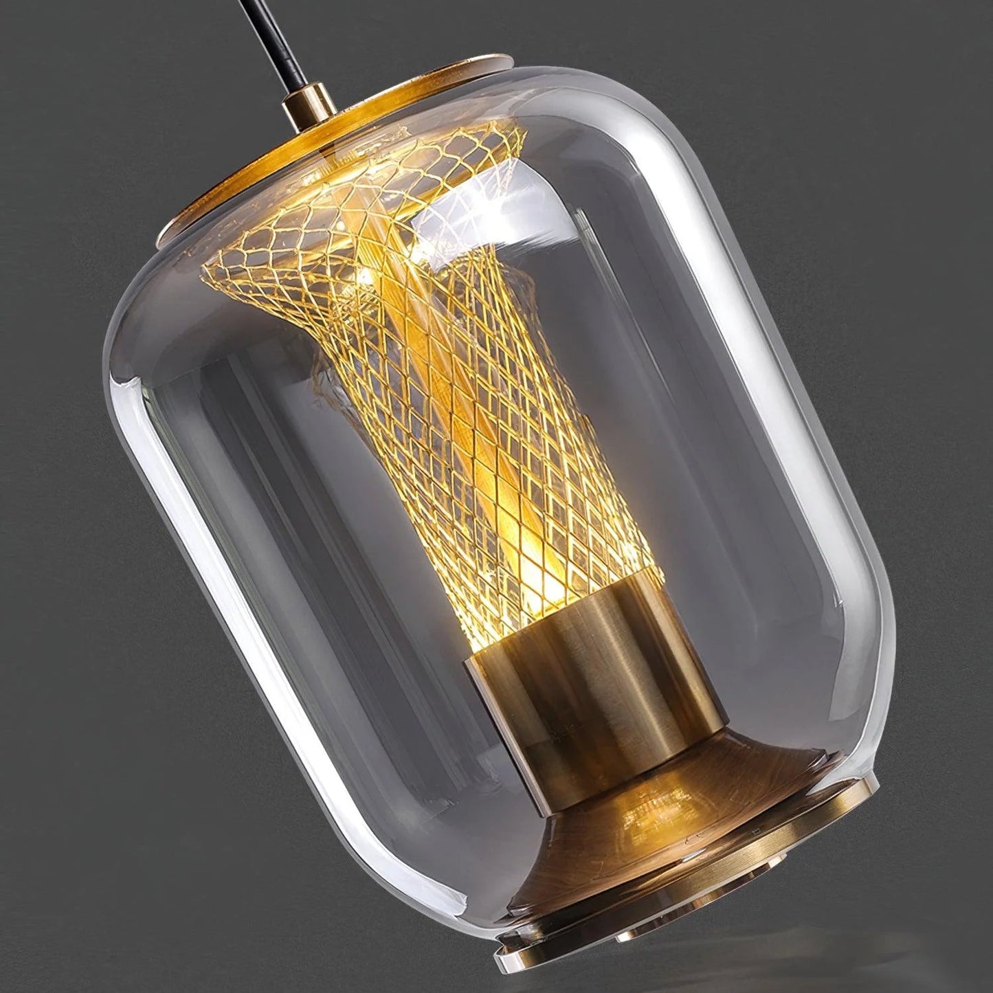 Luxora Glass Pendant Light, Warm Amber Glow Modern Hanging Lamp for Dining Room