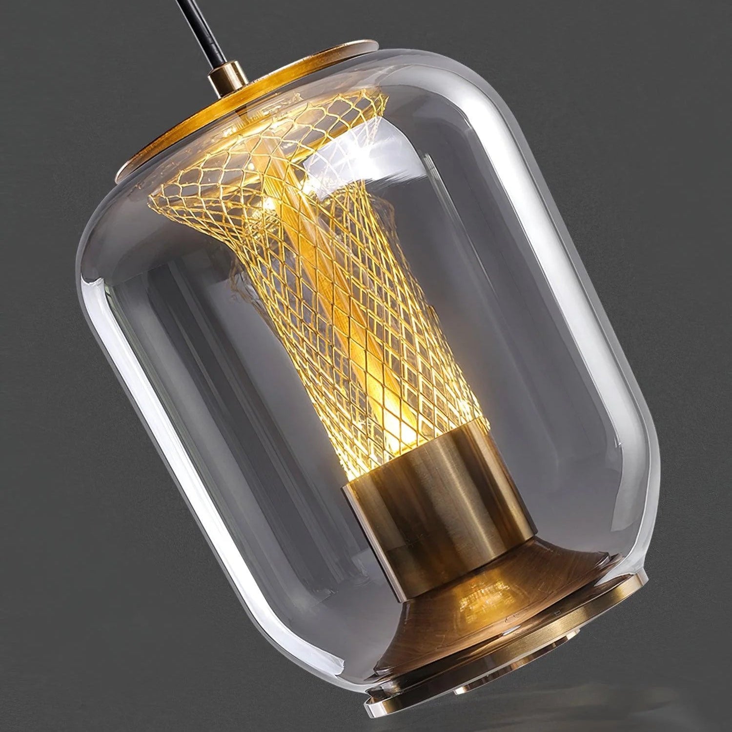 Luxora Glass Pendant Light, Warm Amber Glow Modern Hanging Lamp for Dining Room