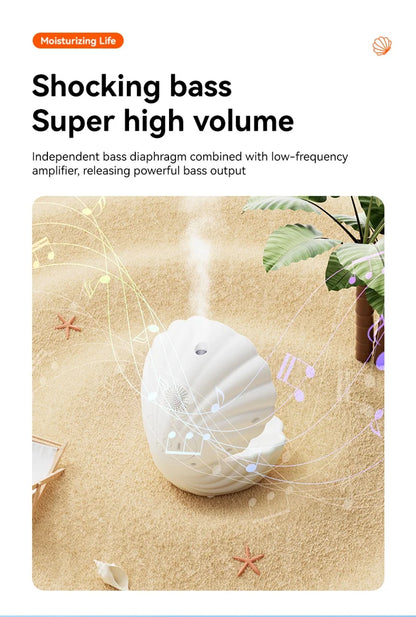 Shell Sleep Aid Bluetooth Speaker – RGB Night Light with Humidifier & Anti-Gravity Design