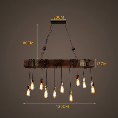Royaleva Antique Industrial Wood LED Ceiling Light - Pendant Lamps For Vintage Home Decor
