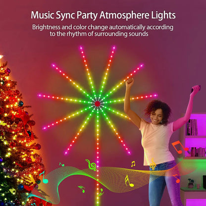 Royelux Firework LED Strip Lights - USB RGBIC Smart Sync Music Lamp