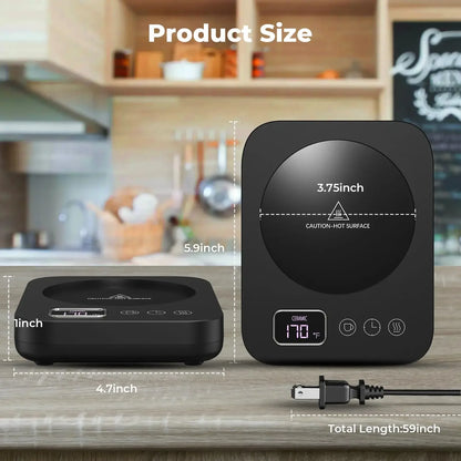 Smart Electric Mug Warmer – 3-Temp Control & Auto Shut-Off for Home & Office