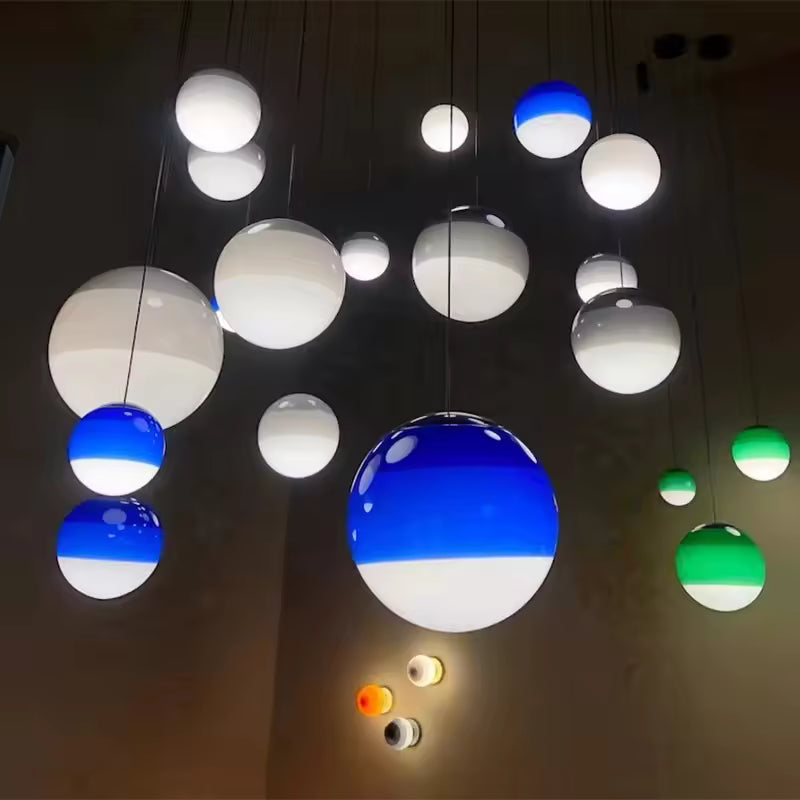 LuxRoyale Gradient Glass Pendant Light, Dual Color Temperatures Kitchen Island