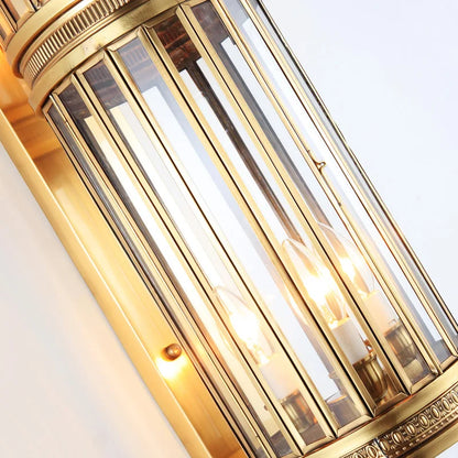 LuxRoyale Brass Outdoor Porch Wall Light, Weatherproof Mid Century Lantern