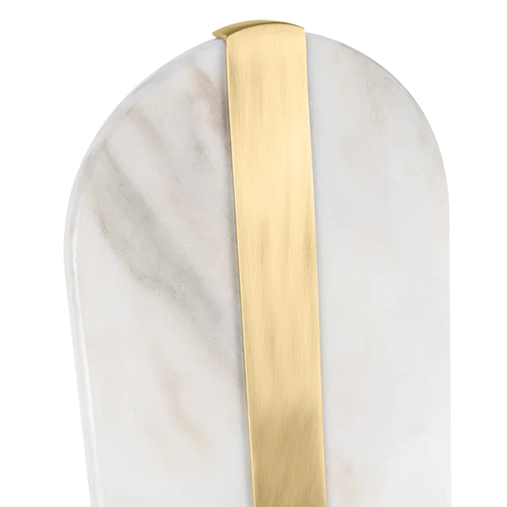 Royelux Modern Alabaster Wall Sconce - Long Ellipse Double Lamp Fixture - Royale Basic