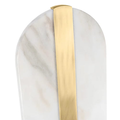 Royelux Modern Alabaster Wall Sconce - Long Ellipse Double Lamp Fixture - Royale Basic