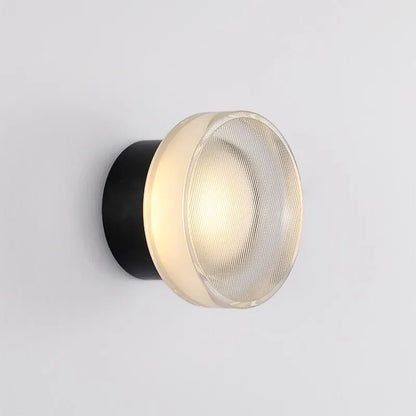 RoyaleGlow Spanish Glass LED Wall Lamp - Luxury Bedside Decorative Sconce - Black / Neutral