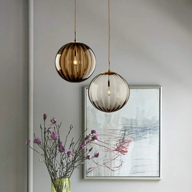 Luxora Modern LED Pendant Light - Minimalist Nordic Glass Ball Hanging Lamp