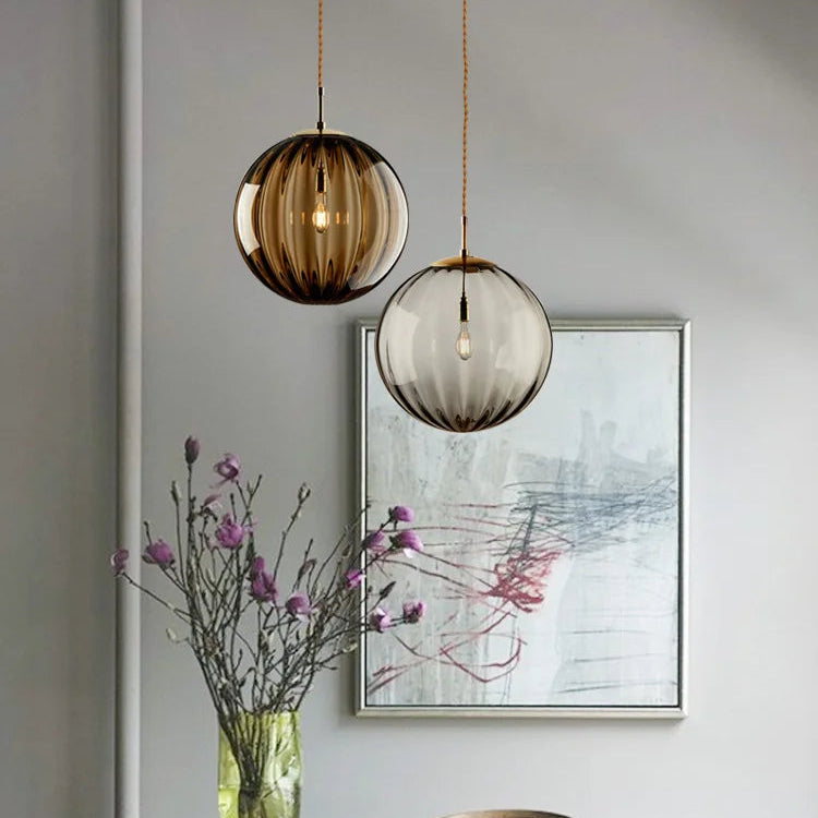 Luxora Nordic Water Pattern Glass Pendant Light with Warm Diffused Glow