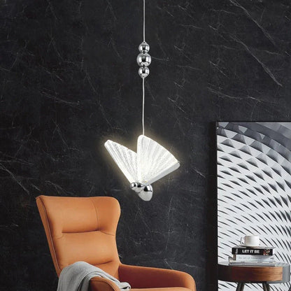 Royallure Butterfly Pendant Hanging Light Lamp Chandelier - Silver small 200cm*22cm*17cm / Warm light