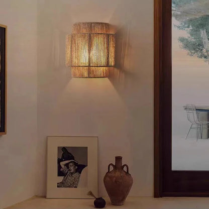Royallure Handmade Rope Wall Sconce – Warm Ambient Wall Light for Cozy Living Spaces