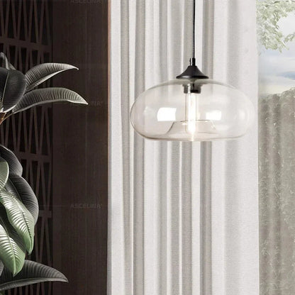 Rayvia Modern Red Colored Glass Pendant Light Hanging Kitchen Dining Fixture