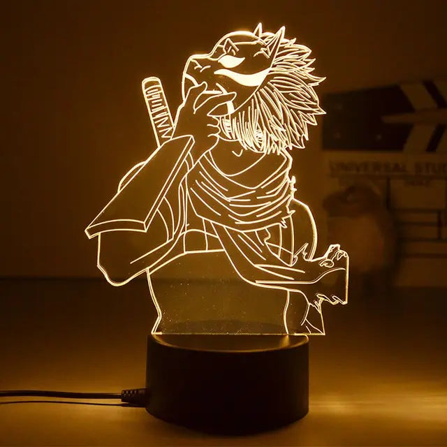 Naruto 3D LED Night Lamp - Anime Character Light with Kakashi, Sasuke, Sakura, and Naruto for Kids' Room Decor and Gifts - H