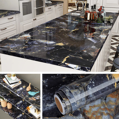 Royallure Waterproof Self-Adhesive PVC Marble Wallpaper, Peel-&-Stick, Easy Apply & Remove