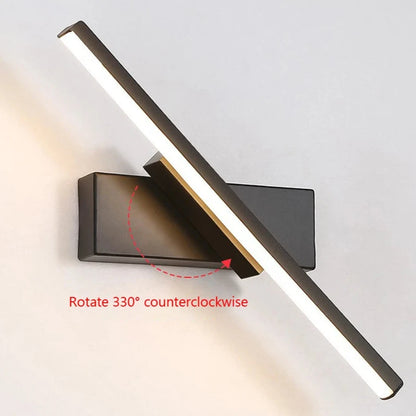 Rotatable LED Wall Light - Modern Lamp for Bedroom & Living Room - Black / 3 Colors
