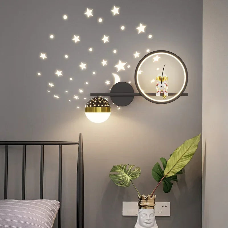 LuxRoyale Star Projection Wall Light For Kids, Moon Glow LED Night Lamp