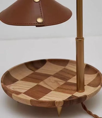 Royelux Adjustable Candle Warmer Lamp - Wood And Brass Melter Light
