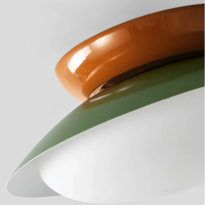 Rayvia Mid-Century Cream Iron Dome LED Ceiling Light With Warm Glow