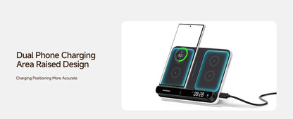 Royallure Dual Wireless Charger – Fast Charging Dock for Phone, Watch & Earbuds (Samsung Compatible)