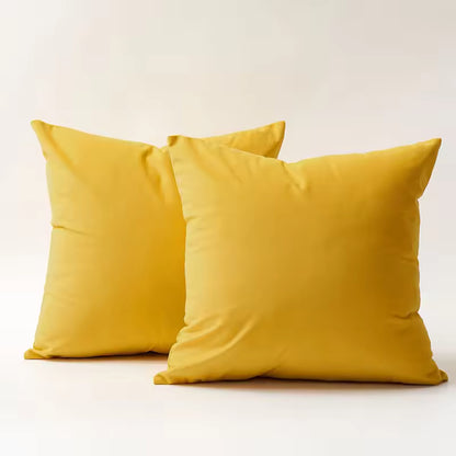 Luxora Velvet Cushion Cover - Solid Color with Flannel Edge for Stylish Sofa Decor
